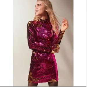 Dress the Population Pink Reversible Sequin Dress Vegas